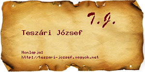Teszári József névjegykártya